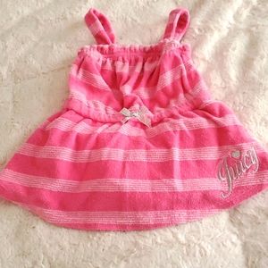 Juicy couture 3/6 month pink striped terrycloth coverup
